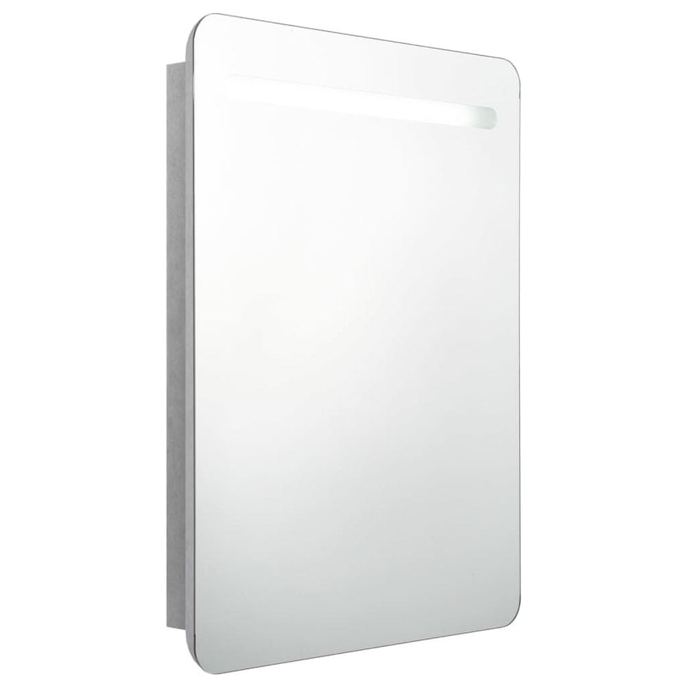Vidaxl LED kúpeľňová zrkadlová skrinka betónová sivá 60x11x80 cm